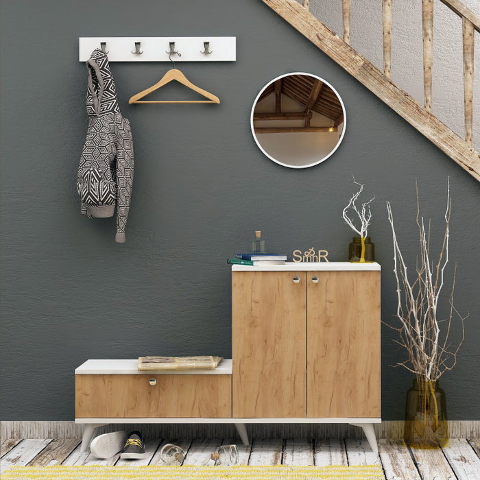 Hanah Home FİJEL Zapatero Roble y Blanco